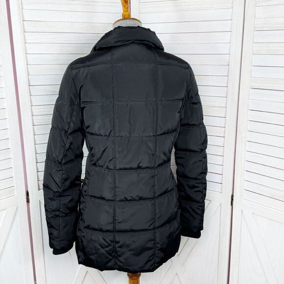 Tommy Hilfiger Quilted Puffer Coat Black XS Long Line Winter Snow - Picture 4 of 14